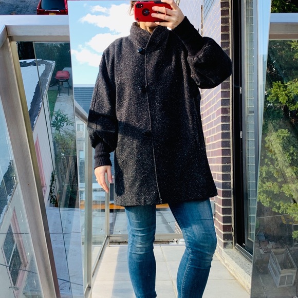 New York Girl Vintage Wool Coat Puff sleeves cuffs - Picture 3 of 8